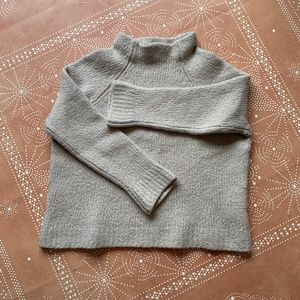 VINCE mock/ funnel neck wool blend crop sweater